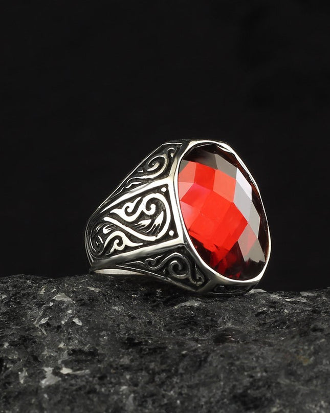 Herren Ring 925 Silber Zirkon