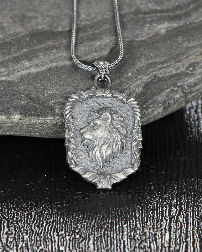 Handgemachter Löwe Halskette 925 Sterling Silber