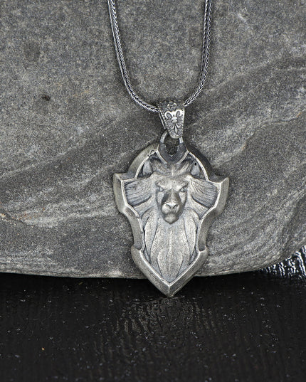 Handgemachter Löwe Halskette 925 Sterling Silber
