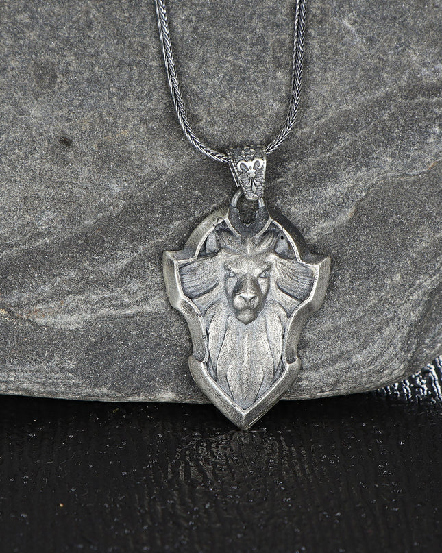 Handgemachter Löwe Halskette 925 Sterling Silber