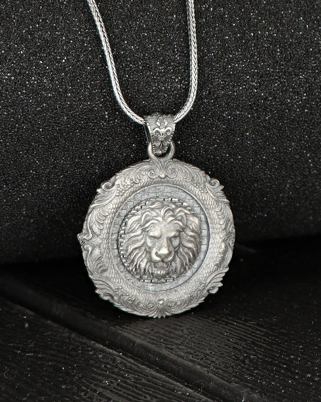 Handgemachter Löwe Halskette 925 Sterling Silber