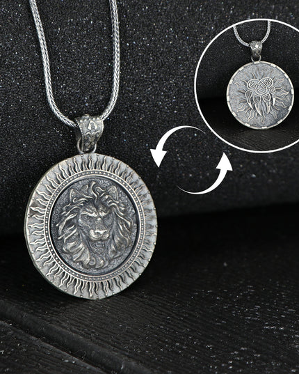 Handgemachter Löwe Halskette 925 Sterling Silber