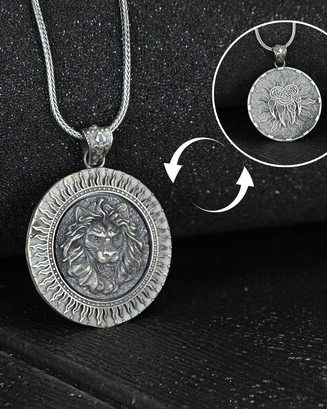 Handgemachter Löwe Halskette 925 Sterling Silber