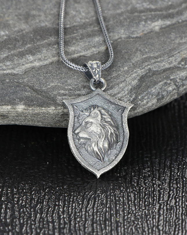 Handgemachter Löwe Halskette 925 Sterling Silber