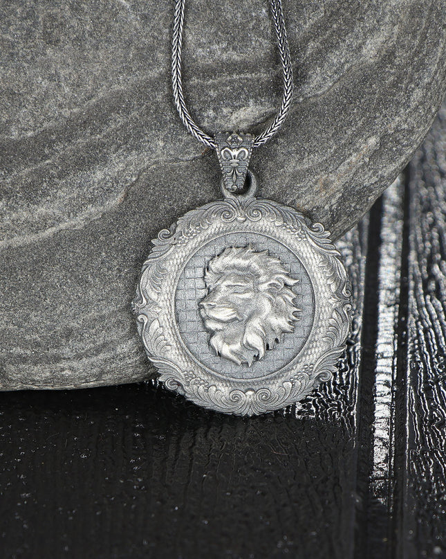 Handgemachter Löwe Halskette 925 Sterling Silber