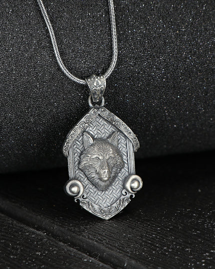Wolf Halskette 925 Sterling Silber