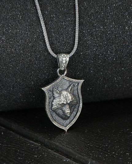 Wolf Halskette 925 Sterling Silber