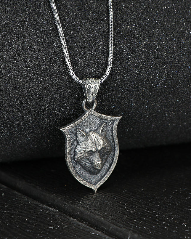 Wolf Halskette 925 Sterling Silber