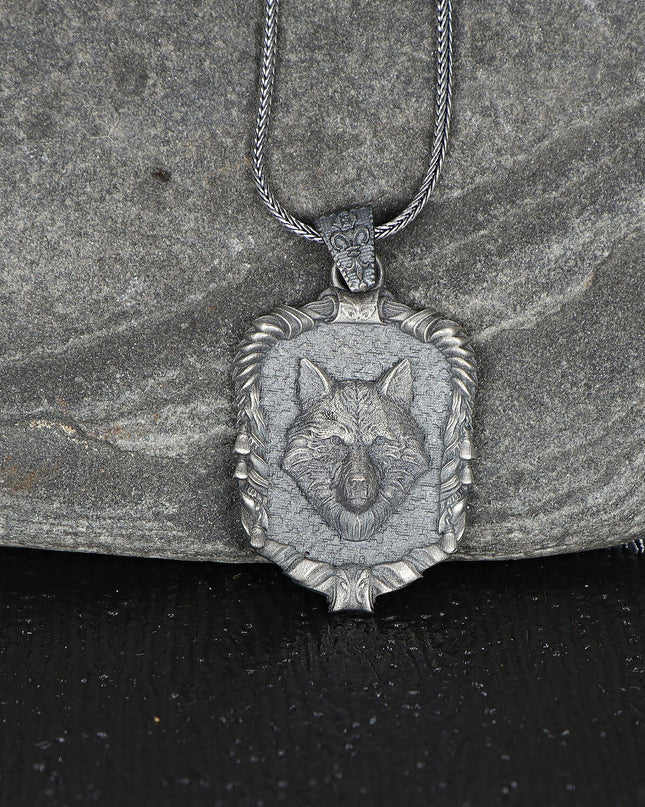 Wolf Halskette 925 Sterling Silber