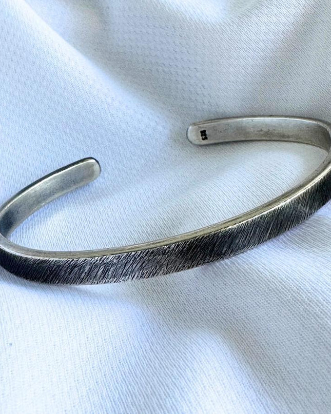 Massiv 925 Silber Unisex Handgemachter Armreif Bangle