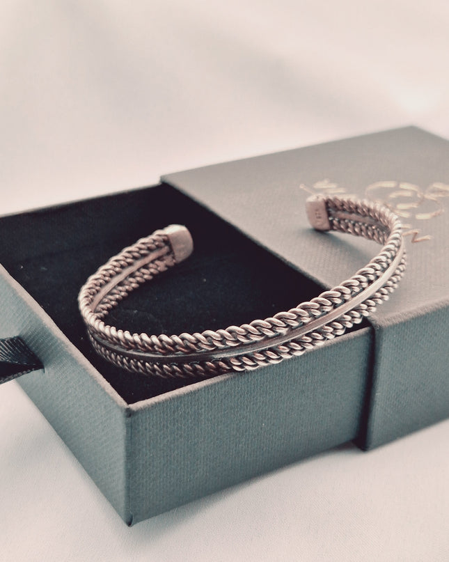 925 Silber Unisex Handgemachter Armreif Bangle Armband