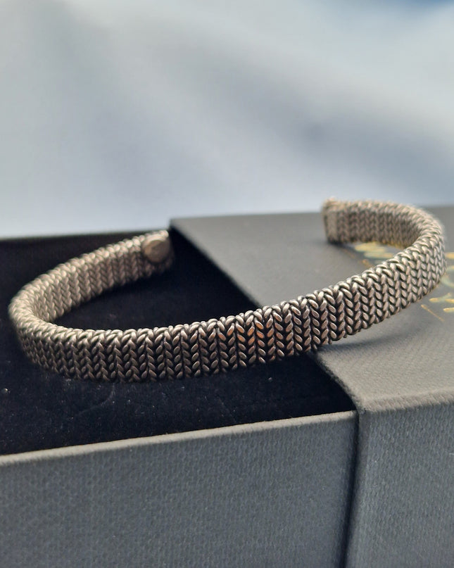 925 Silber Massiv Unisex Handgemachter Armreif Bangle Armband