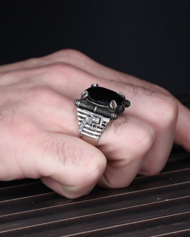 Herren Ring 925 Silber Zirkon