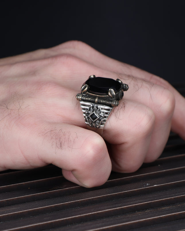 Herren Ring 925 Silber Zirkon