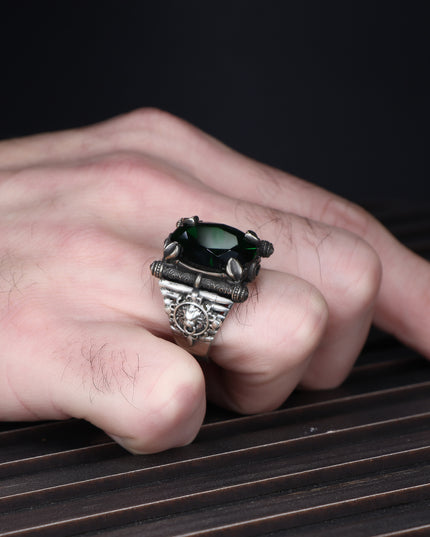 Herren Ring 925 Silber Zirkon