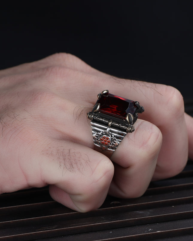 Herren Ring 925 Silber Zirkon