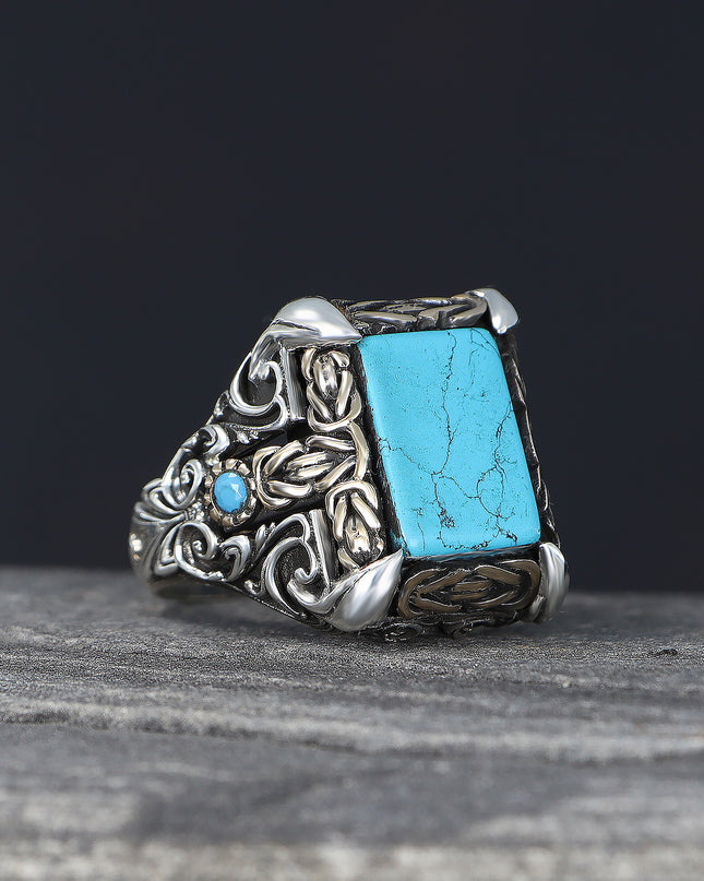 925 Silber Türkiser Ring