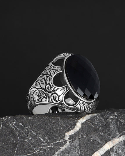 Herren Ring 925 Silber Zirkon
