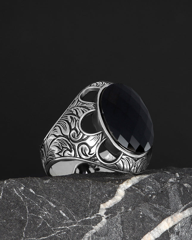 Herren Ring 925 Silber Zirkon