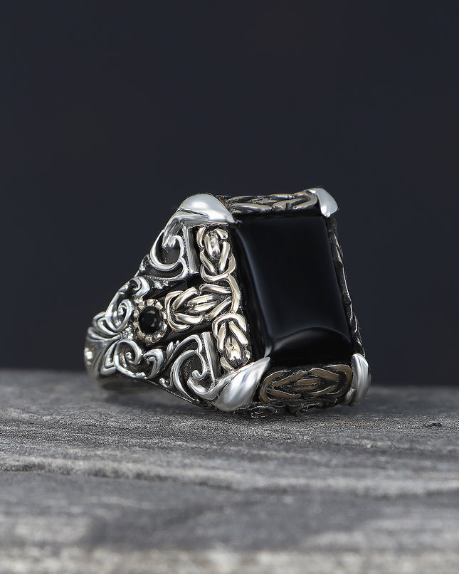 Herren Ring 925 Silber Zirkon