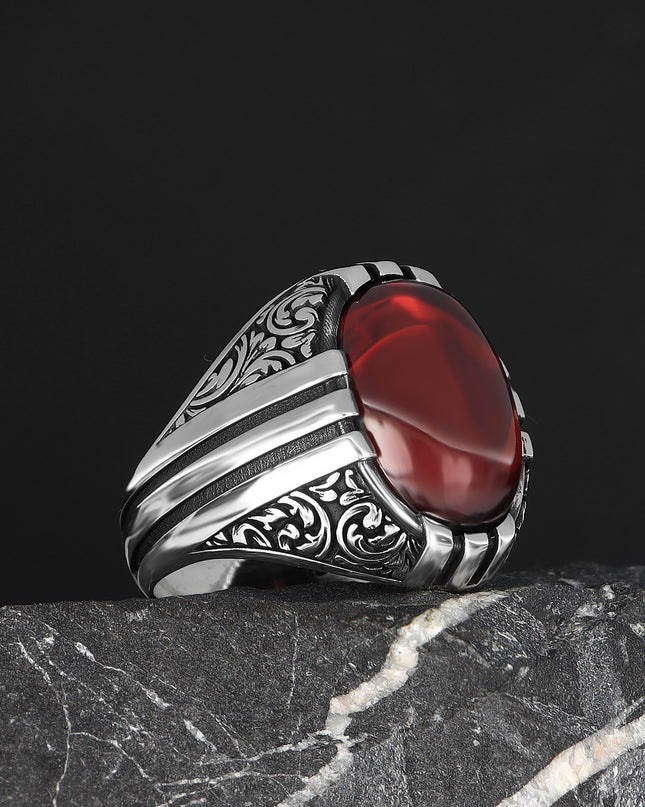 925 Silber Ring Achat Aqiq