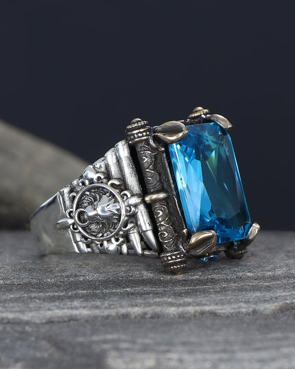 925 Silber Ring Aquamarin