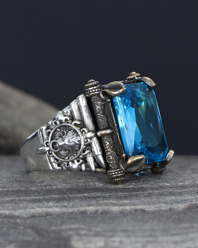 925 Silber Ring Aquamarin