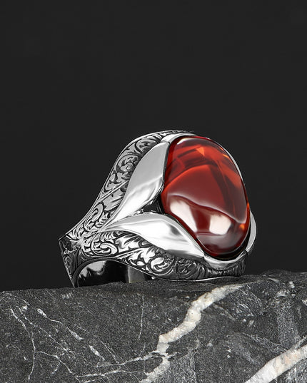 925 Silber Ring Achat Aqiq