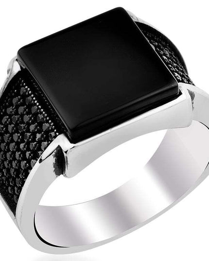 925 Silber Herrenring Onyx