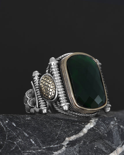 925 Silber Ring Zirkonia Grün