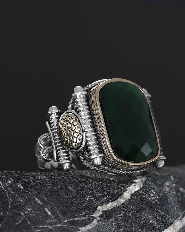 925 Silber Ring Zirkonia Grün