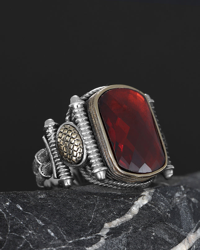 Herren Ring 925 Silber Zirkon