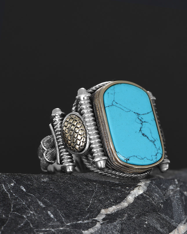 925 Silber Türkiser Ring