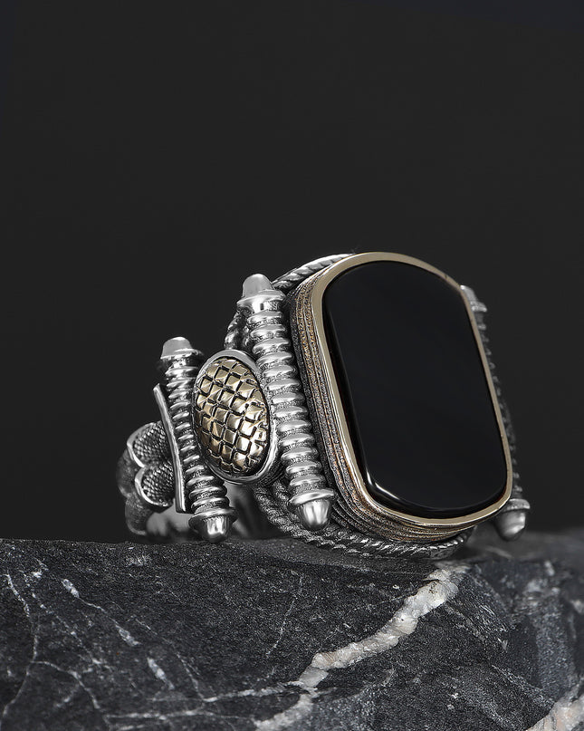 Herren Ring 925 Silber Zirkon