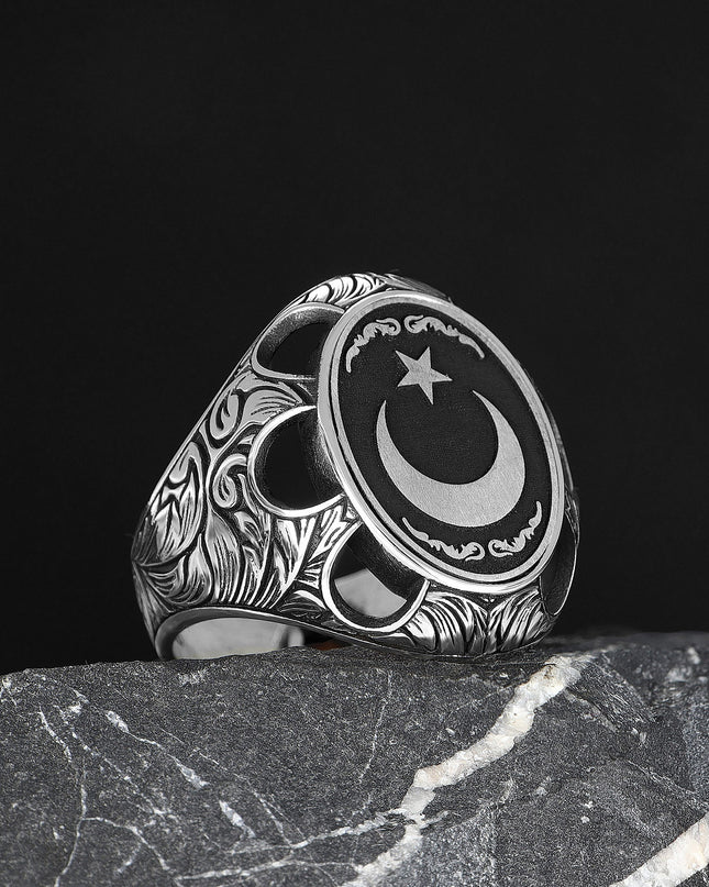 925 Silber Ay Yildiz Herrenring