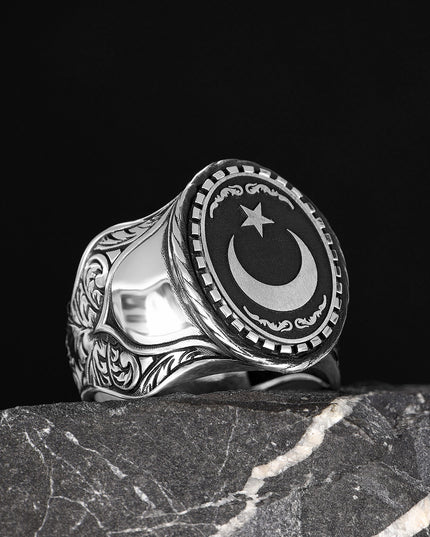 925 Silber Ay Yildiz Herrenring