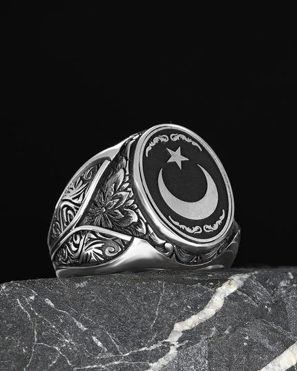 925 Silber Ay Yildiz Herrenring