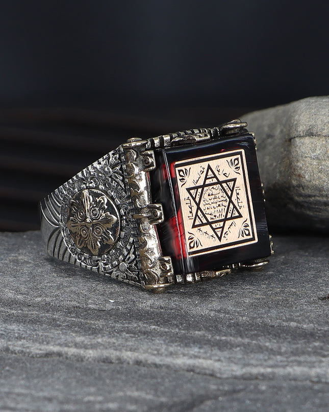 925 Silber Herrenring Siegel Salomon Kahribar
