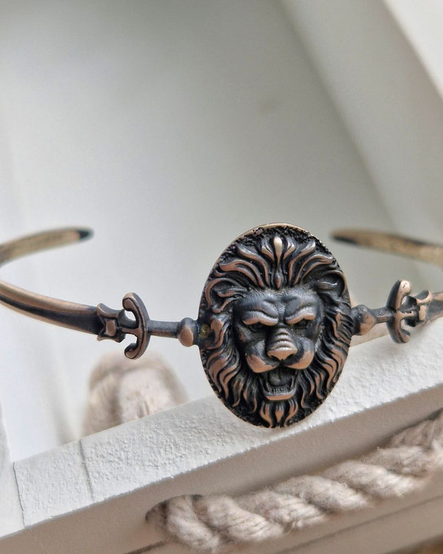 Herren Löwe Freesize Armband Bangle