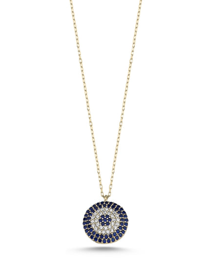 Premium Gold Plated Evil Eye CZ Halskette mit Zirkon