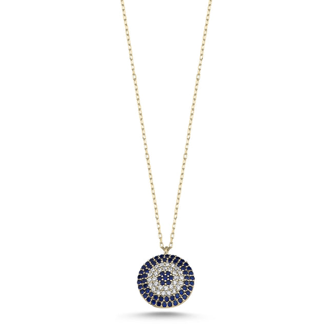 Premium Gold Plated Evil Eye CZ Halskette mit Zirkon