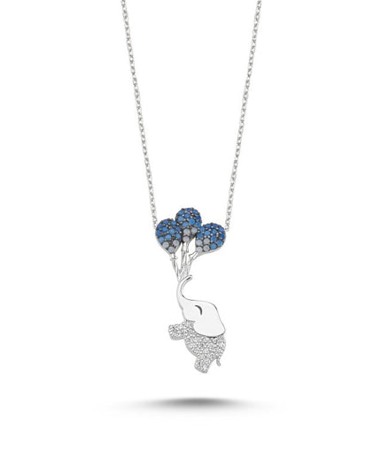 Premium Rhodium Plated Elefant Halskette mit Zirkon