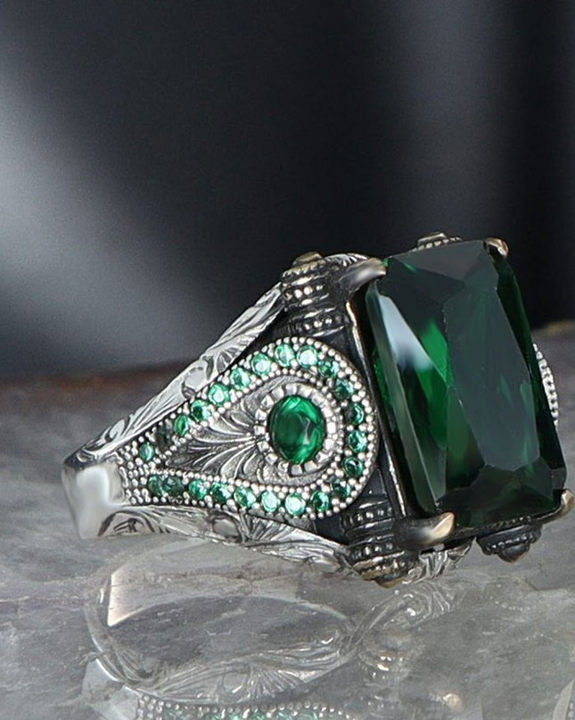 Herren Ring 925 Silber Zirkon