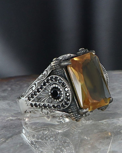 925 Silber Zultanit Herrenring