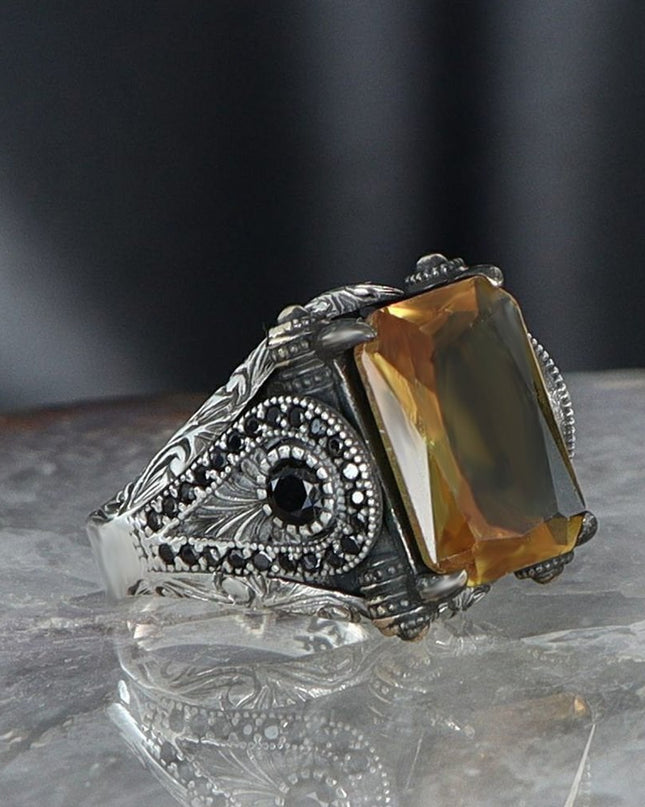 925 Silber Zultanit Herrenring