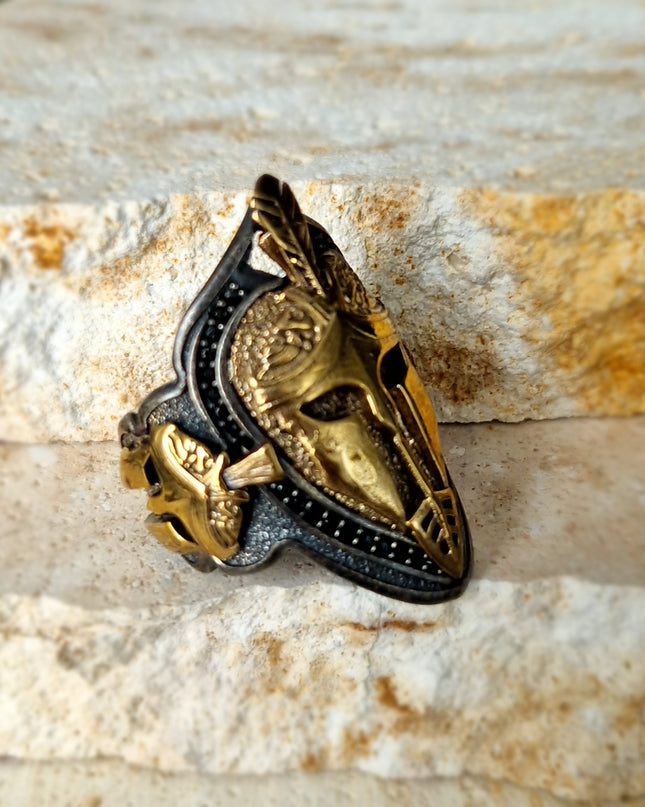Spartan Helm Ring Free Size 925 Silber - Ein Symbol von Mut und Stärke!
