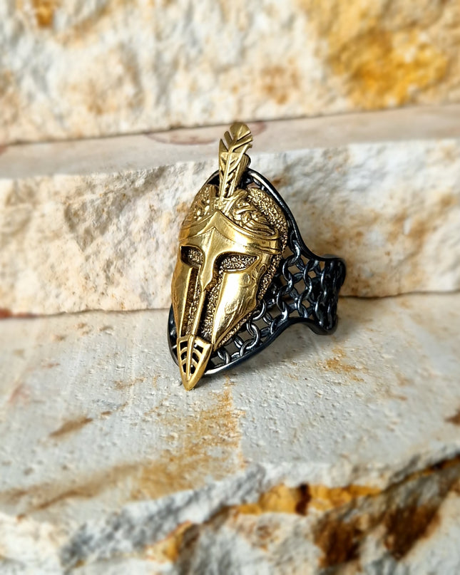 Spartan Helm Ring Free Size 925 Silber - Ein Symbol von Mut und Stärke!