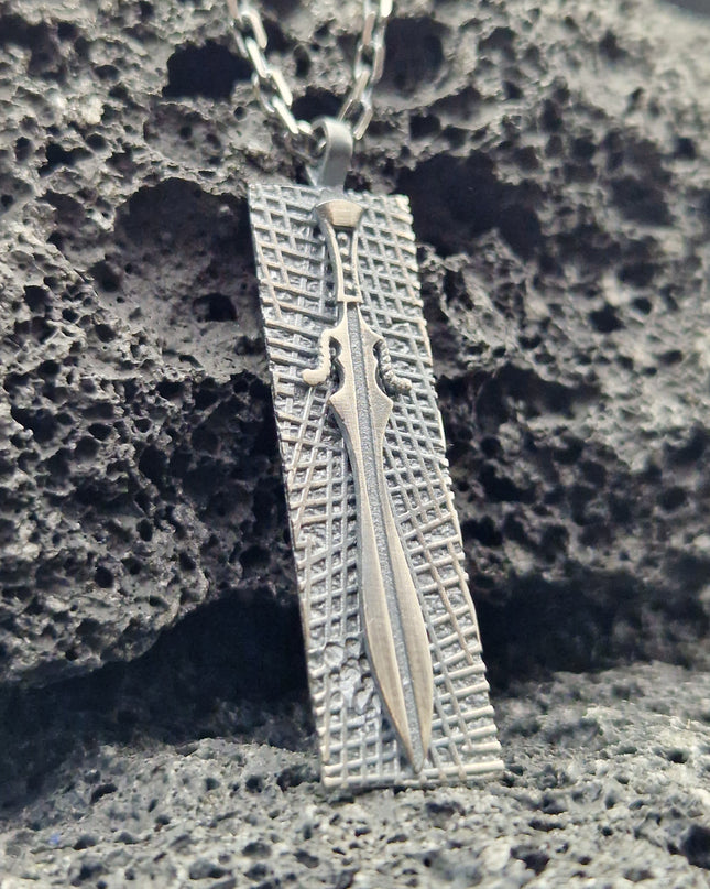 Gothic Schwert Anhänger Halskette 925 Silber