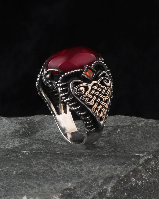 Herren Ring 925 Silber Zirkon