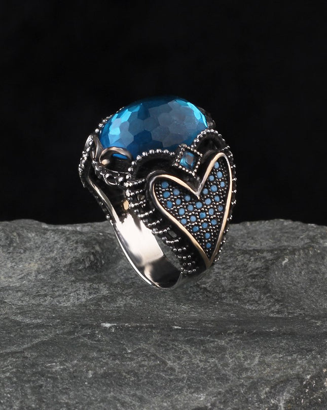 Herren Ring 925 Silber Zirkon